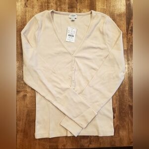 J crew factory ribbed henley small S nwt